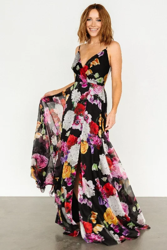 Maxi Dresses for Office - Appropriate Summer PartiesVivienne Maxi Dress | Black Multi Floral Maxi Dresses for Office - Appropriate Summer PartiesVivienne Maxi Dress | Black Multi Floral