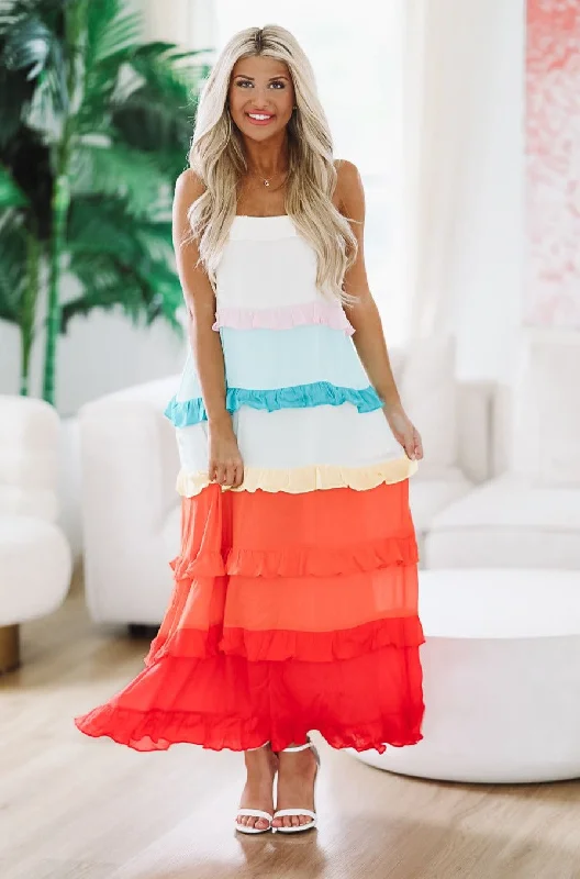 Tube Party Dresses with Sequined Belt for Ladies' Simple and Chic StyleAfter the Storm Maxi Dress - Multi Tube Party Dresses with Sequined Belt for Ladies' Simple and Chic StyleAfter the Storm Maxi Dress - Multi