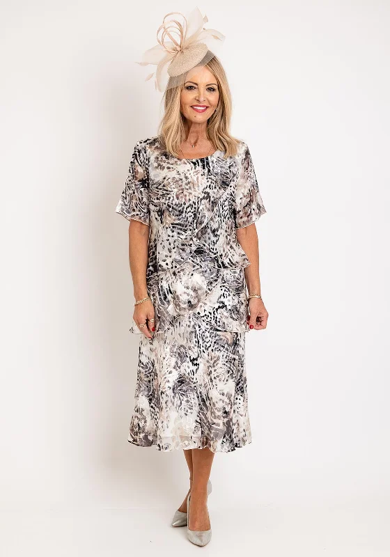 Asymmetric hem midi dress for a unique and fashionable styleAllison Printed Silk Layered Midi Dress, Beige Asymmetric hem midi dress for a unique and fashionable styleAllison Printed Silk Layered Midi Dress, Beige