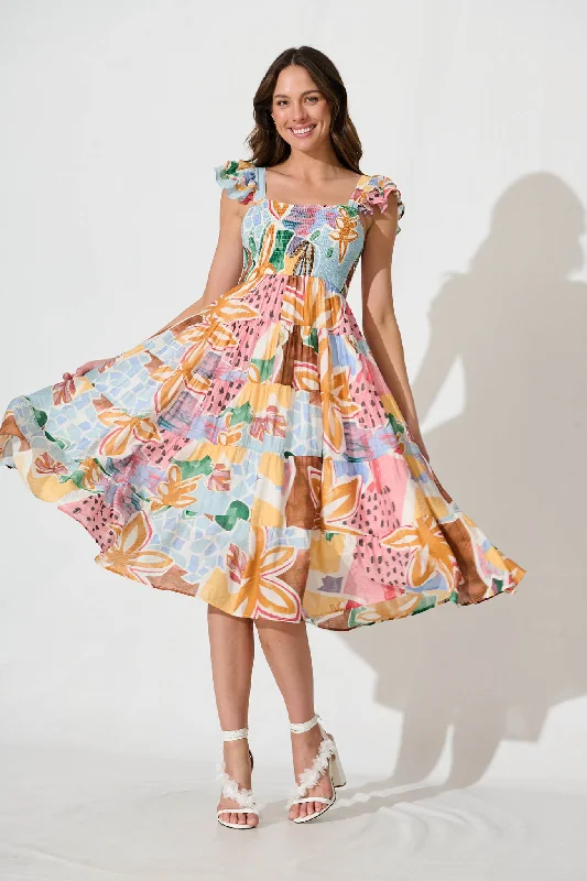 Midi dress for a gym session if it has sufficient stretchAnastasia Midi Dress In Multi Print Midi dress for a gym session if it has sufficient stretchAnastasia Midi Dress In Multi Print