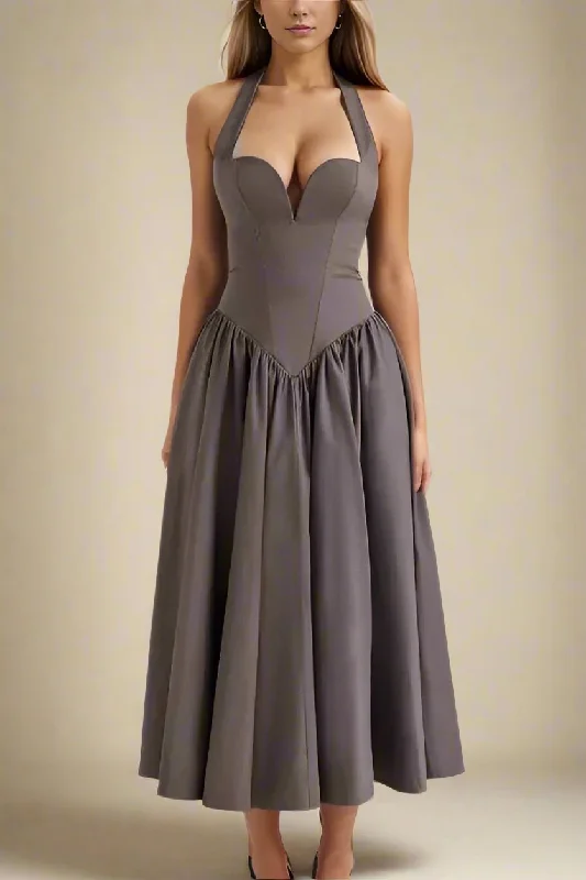 Asymmetric hem midi dress for a unique and fashionable styleAnita Bodycon Midi Dress - Steel Grey Asymmetric hem midi dress for a unique and fashionable styleAnita Bodycon Midi Dress - Steel Grey