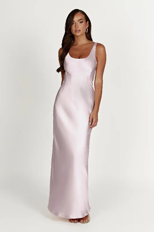 Party Dresses with High Low Sheer Skirt and Embroidered Birds for Ladies' Nature Inspired and Dramatic LookArora Corset Maxi Dress - Crystal Rose