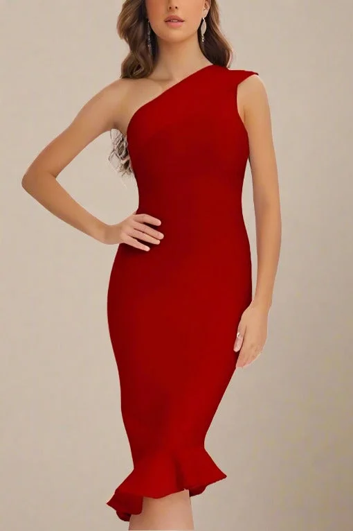 Tube Party Dresses with Sequined Belt for Ladies' Simple and Chic StyleAvery Bandage Dress - Red Wine