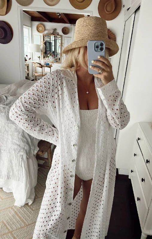 Midi dress for a school event such as a sports day or field tripDayton Button Down Midi Dress ~ White Eyelet Midi dress for a school event such as a sports day or field tripDayton Button Down Midi Dress ~ White Eyelet
