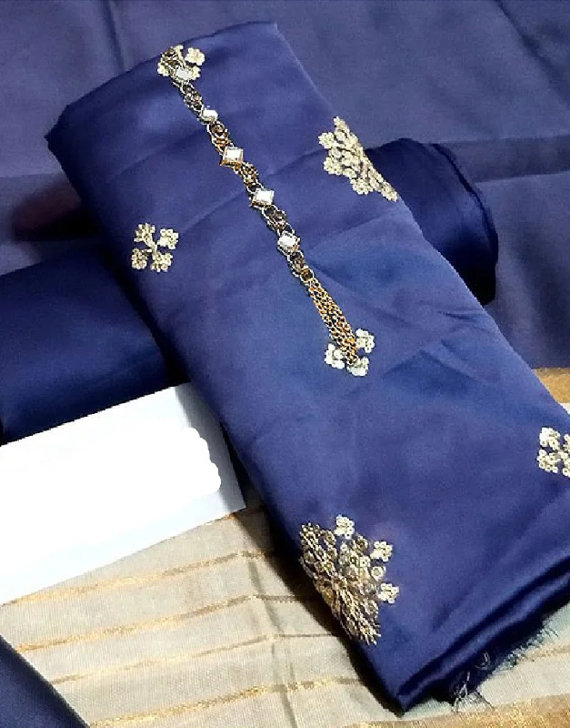 Party Dresses with Ruffled Sleeveless Top and Embroidered Skirt for Ladies' Dramatic and Artistic LookBanarsi Style Embroidered Shamoz Silk Dress with Silk Jhalar Dupatta (DZ16111)