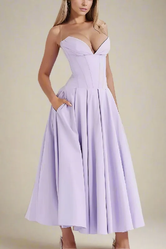 Long - sleeved wool midi dress for a warm and cozy winter optionGabbi Bodycon Midi Dress - Lavender Purple Long - sleeved wool midi dress for a warm and cozy winter optionGabbi Bodycon Midi Dress - Lavender Purple