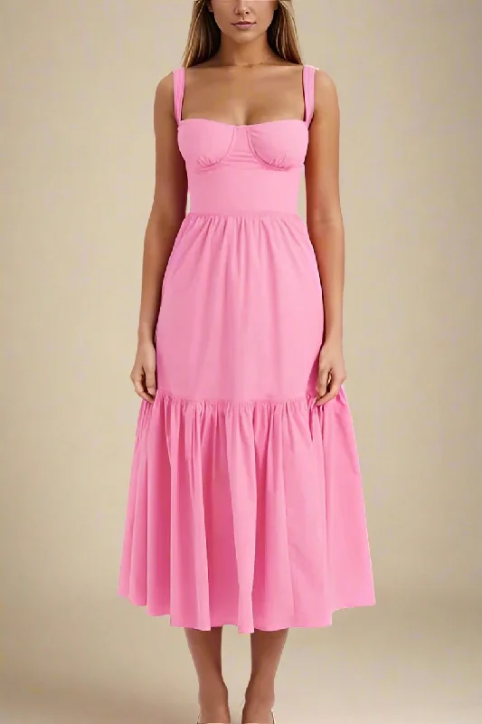 Polka - dot midi dress for a cute and retro lookImogen Bodycon Day Midi Dress - Blush Pink Polka - dot midi dress for a cute and retro lookImogen Bodycon Day Midi Dress - Blush Pink