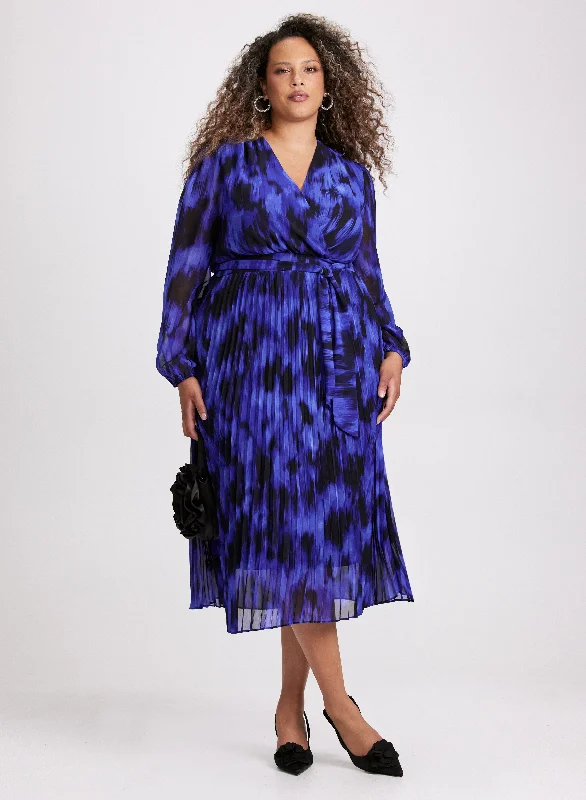 Printed Party Dresses with Abstract Patterns for Ladies' Modern Fashion SenseJoseph Ribkoff - Abstract Print Crossneck Dress