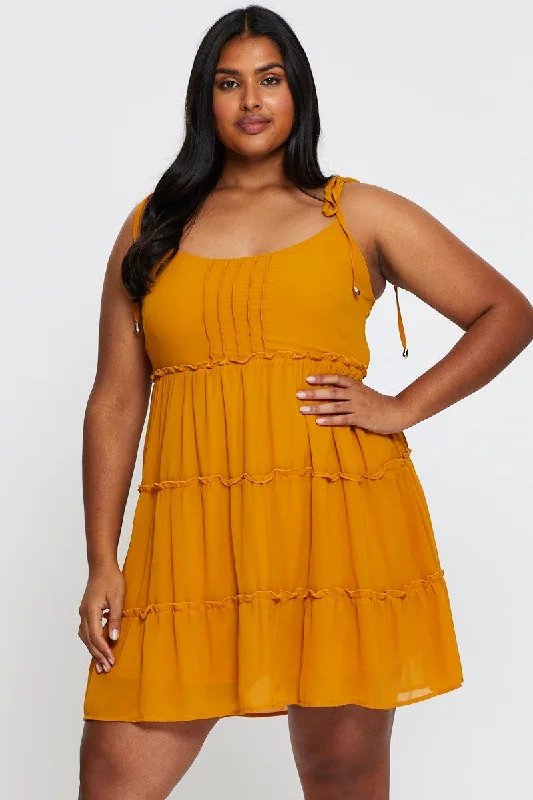 Party Dresses with Sequined Stripes and Sheer Back for Ladies' Bold and Sexy LookLight Must Skater Dress Square Neck Sleeveless Tie