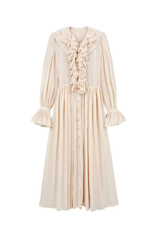 Knee - length midi dress for a versatile and appropriate lengthLily Gathered Poet Sleeved Voile Midi Dress Knee - length midi dress for a versatile and appropriate lengthLily Gathered Poet Sleeved Voile Midi Dress