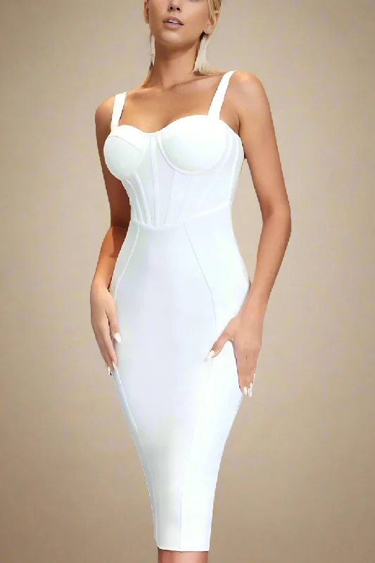 Midi dress for a family gathering in a casual settingLola Bodycon Midi Dress - Pearl White Midi dress for a family gathering in a casual settingLola Bodycon Midi Dress - Pearl White