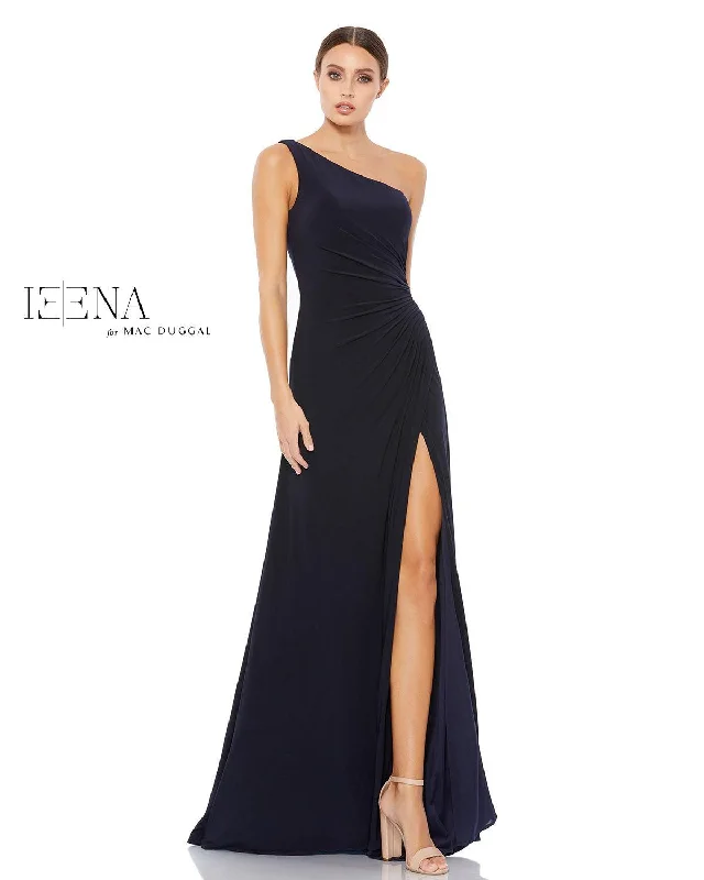 Sexy Backless Satin Party Dresses for Ladies' Night OutMac Duggal 26163 Formal One Shoulder Long Dress