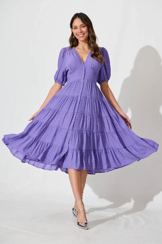 Hooded midi dress for a casual and cozy styleModica Midi Dress In Purple
