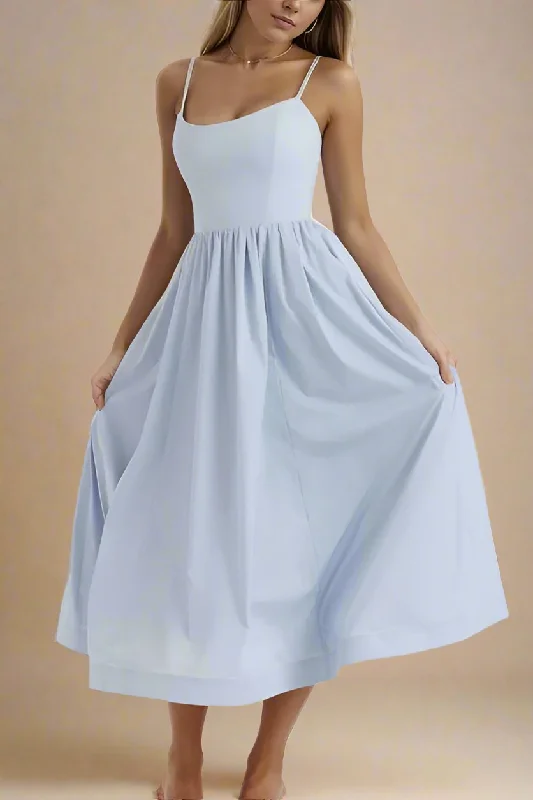 Drawstring - waist midi dress for a customizable and comfortable fitPaloma Bodycon Midi Dress - Baby Blue