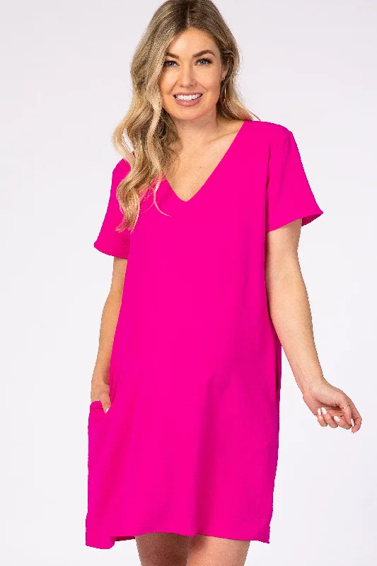 Strapless Dresses with Tassel Accents for Ladies' Fun and Flirty LookPink V-Neck Short Sleeve Maternity Dress Strapless Dresses with Tassel Accents for Ladies' Fun and Flirty LookPink V-Neck Short Sleeve Maternity Dress