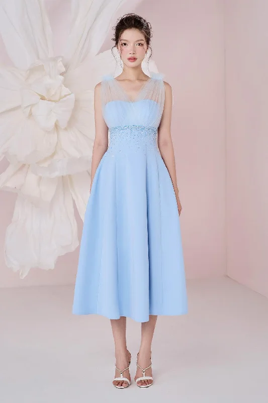 Button - down denim midi dress for a casual and laid - back lookSorin A-line Stone Cotton Knitted Midi Dress Button - down denim midi dress for a casual and laid - back lookSorin A-line Stone Cotton Knitted Midi Dress