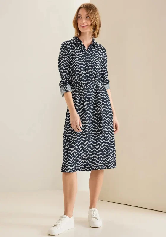 Midi dress for tall women with extra - long lengthsStreet One Button Placket Shirt Midi Dress, Deep Blue Midi dress for tall women with extra - long lengthsStreet One Button Placket Shirt Midi Dress, Deep Blue