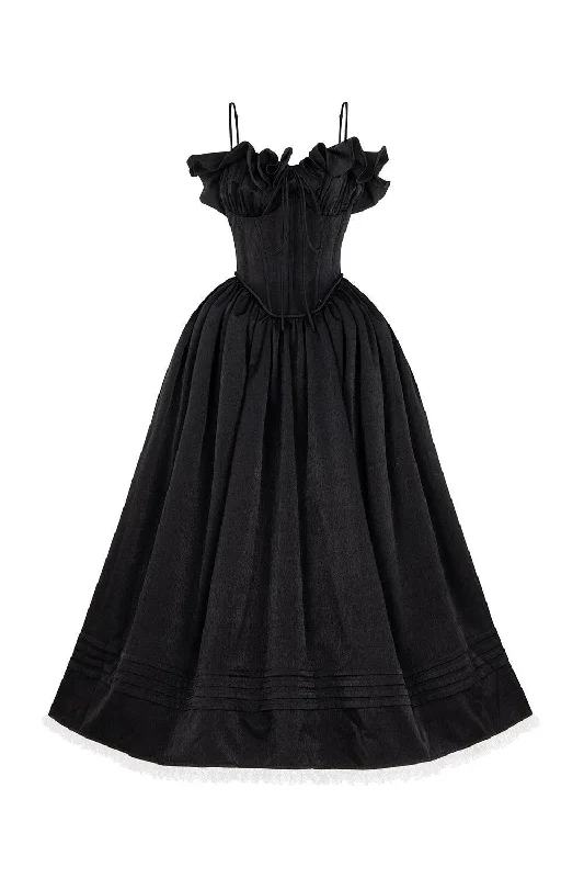 A - line satin midi dress for a formal and elegant occasionTulip Ball Gown Spaghetti Strap Taffeta Silk Midi Dress A - line satin midi dress for a formal and elegant occasionTulip Ball Gown Spaghetti Strap Taffeta Silk Midi Dress