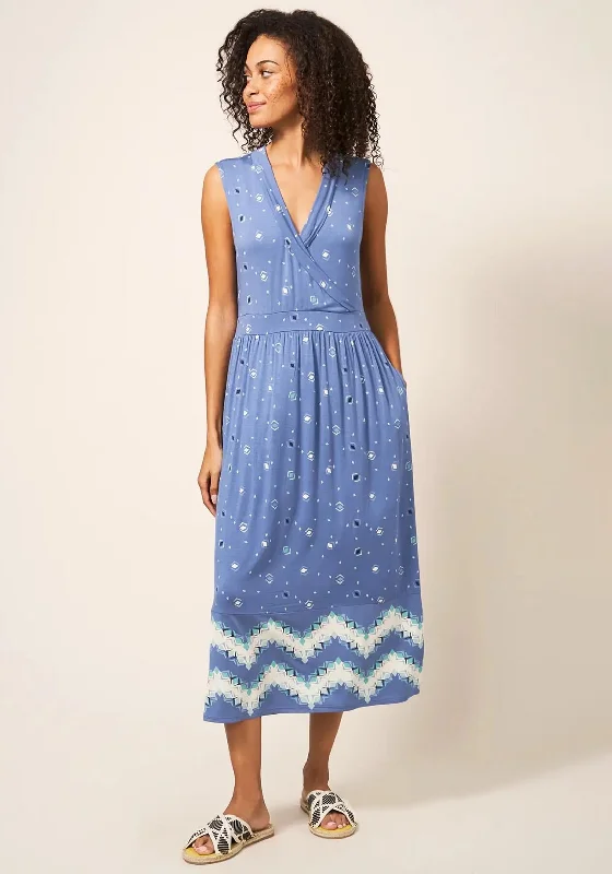 Midi dress for a dance party to show off your movesWhite Stuff Zoe Print Jersey Midi Dress, Blue