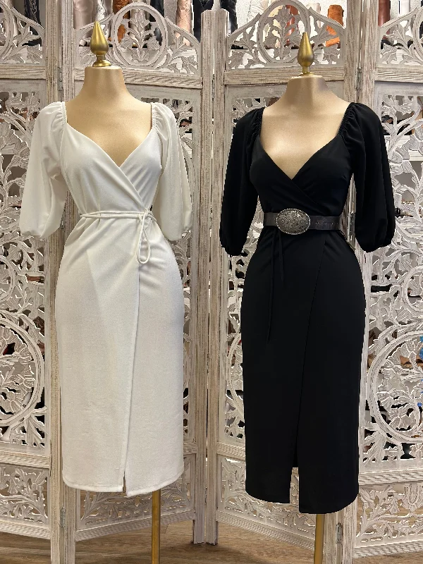 Long - sleeved wool midi dress for a warm and cozy winter optionWrapped Midi Dress- Stretchy Long - sleeved wool midi dress for a warm and cozy winter optionWrapped Midi Dress- Stretchy