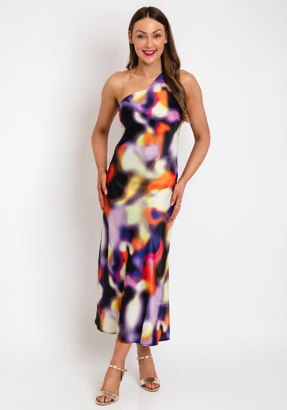 Geometric - pattern midi dress for a modern and stylish appearanceY.A.S Radient One Shoulder Midi Dress, Multi Geometric - pattern midi dress for a modern and stylish appearanceY.A.S Radient One Shoulder Midi Dress, Multi