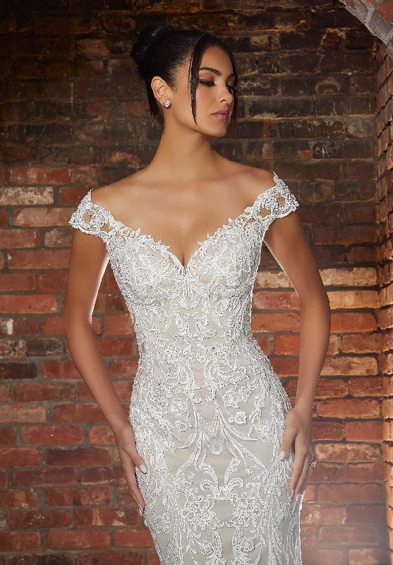 Handmade lace wedding dress for a unique feel1205 Helena
