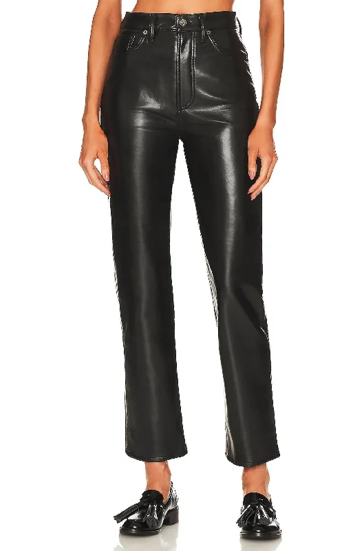 Polyester blend pants for women in durability90's Recycled Leather Fitted Pant In Detox Polyester blend pants for women in durability90's Recycled Leather Fitted Pant In Detox