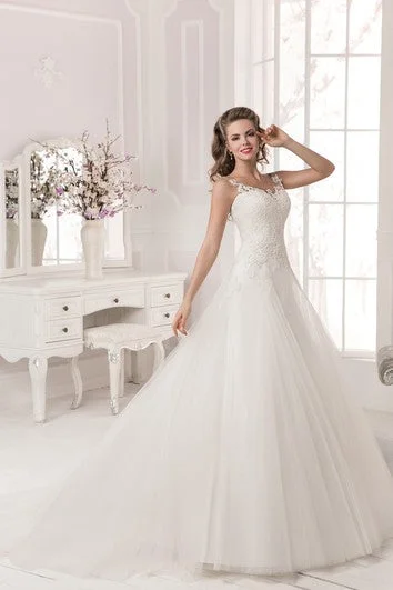 Sleeve - less wedding dress for a summer weddingA Line Applique Sleeveless V Back Dress Sleeve - less wedding dress for a summer weddingA Line Applique Sleeveless V Back Dress