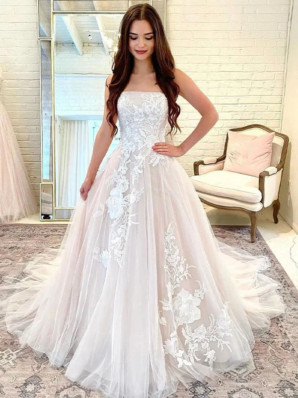 Peplum - style wedding dress for a flattering silhouetteA-line Strapless Fairy Beach Vintage Long Wedding Dresses, Dream Bridal Gown WD424 Peplum - style wedding dress for a flattering silhouetteA-line Strapless Fairy Beach Vintage Long Wedding Dresses, Dream Bridal Gown WD424