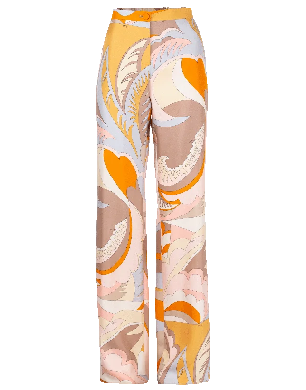 Patchwork pants for women in a unique designAcapulco Print Silk Pant