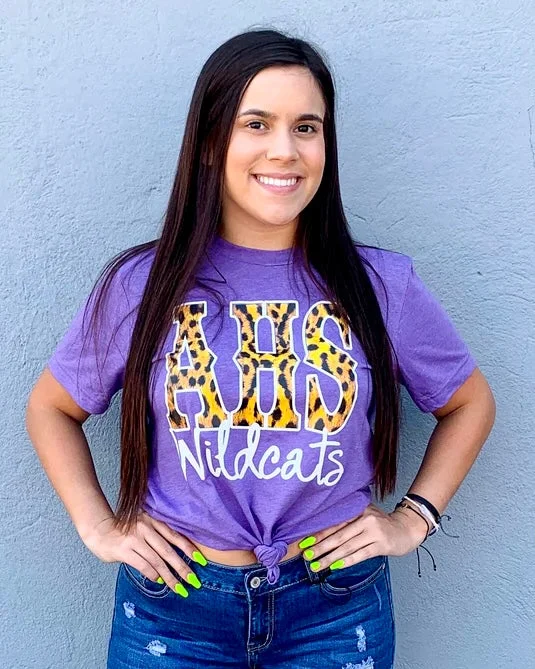 Cropped women's T - shirt with a pom - pom trimAHS Wildcats Tee