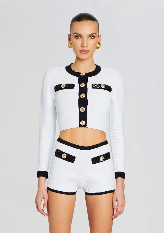Metallic - thread - detailed wedding dressAinsley Bandage Knit Jacket