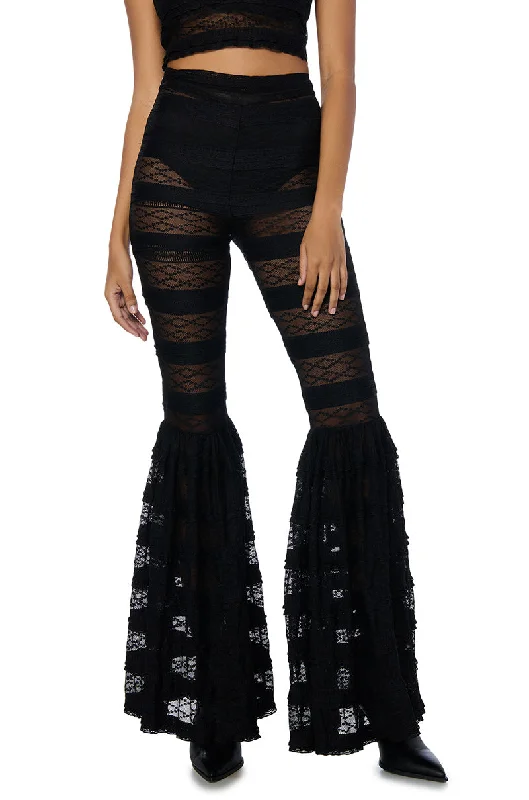 Trousers with side slits for women in a modern designALL I HAVE LEFT KNIT BELL BOTTOM FLARE PANT Trousers with side slits for women in a modern designALL I HAVE LEFT KNIT BELL BOTTOM FLARE PANT