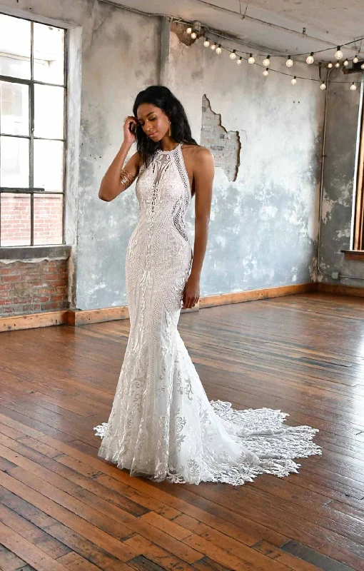 Plunging - neckline wedding dress for a bold lookAll Who Wander Jax - Size 10