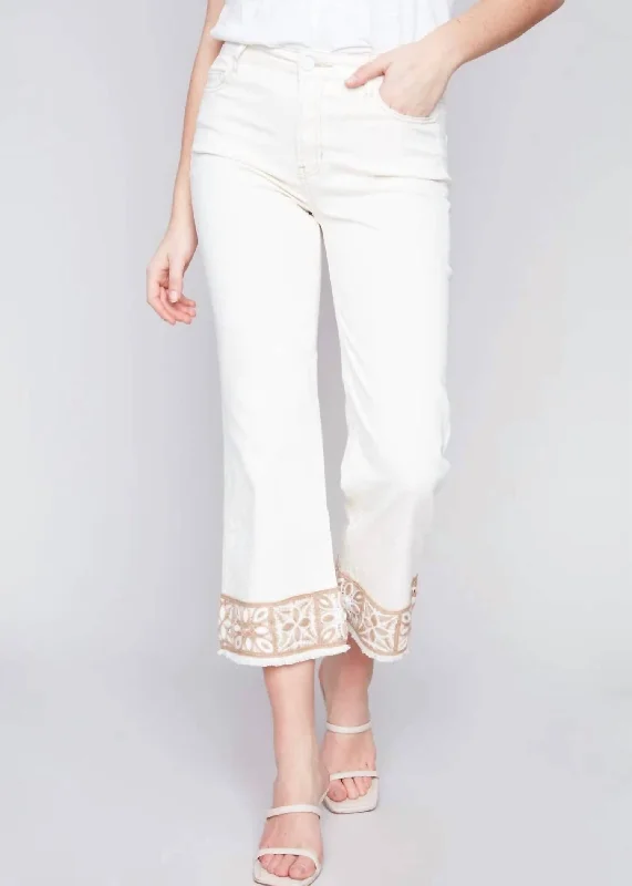 Office appropriate dress pants for women in blackAnkle Stretch Twill Pants In White