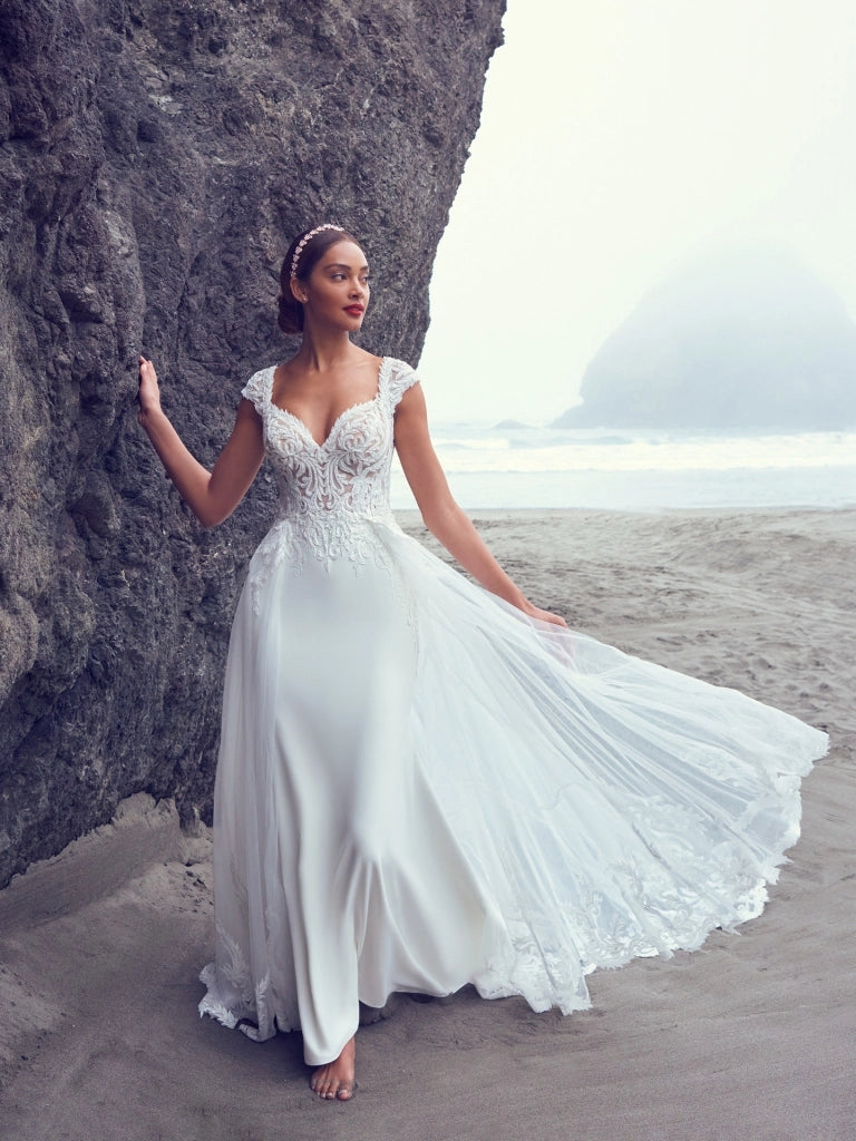 Dainty beaded wedding dress for a glamorous lookAnson