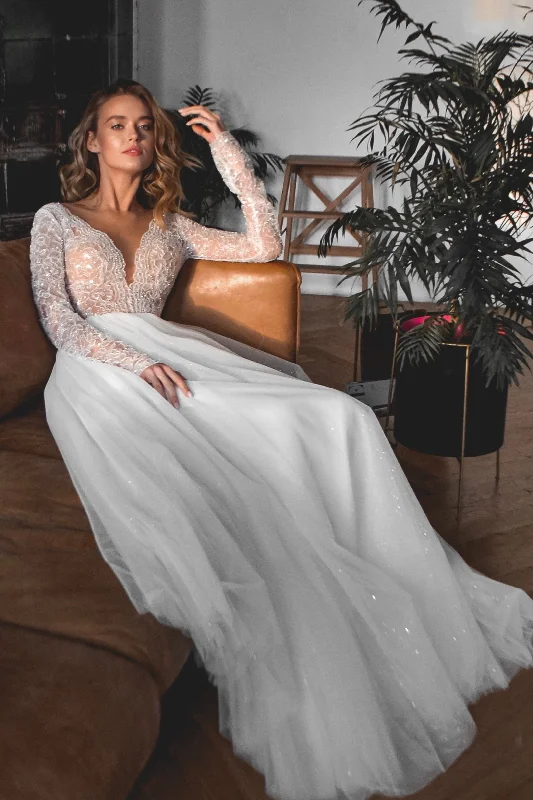 Sleeve - less wedding dress for a summer weddingA-line Wedding Dress Aviv