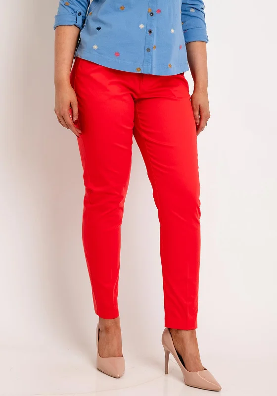 Culottes with wide leg and ruffled hem for women in a feminine and stylish styleB.young Slim Leg Trousers, Cayenne