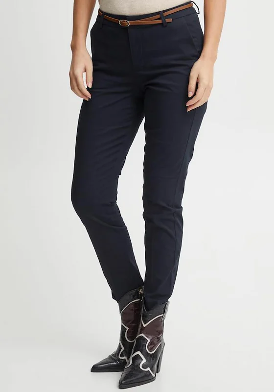 High waisted cargo wide leg pants for women in a practical and stylish styleB.young Slim Leg Trousers, Copenhagen Night High waisted cargo wide leg pants for women in a practical and stylish styleB.young Slim Leg Trousers, Copenhagen Night