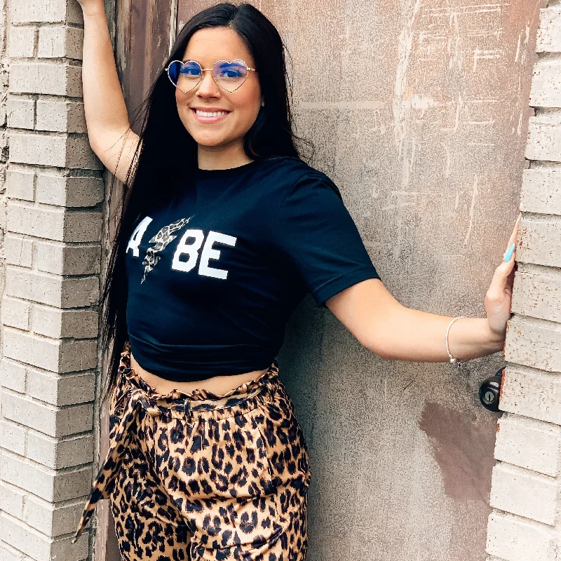 Striped women's T - shirt in bright colorsBABE Tee Black