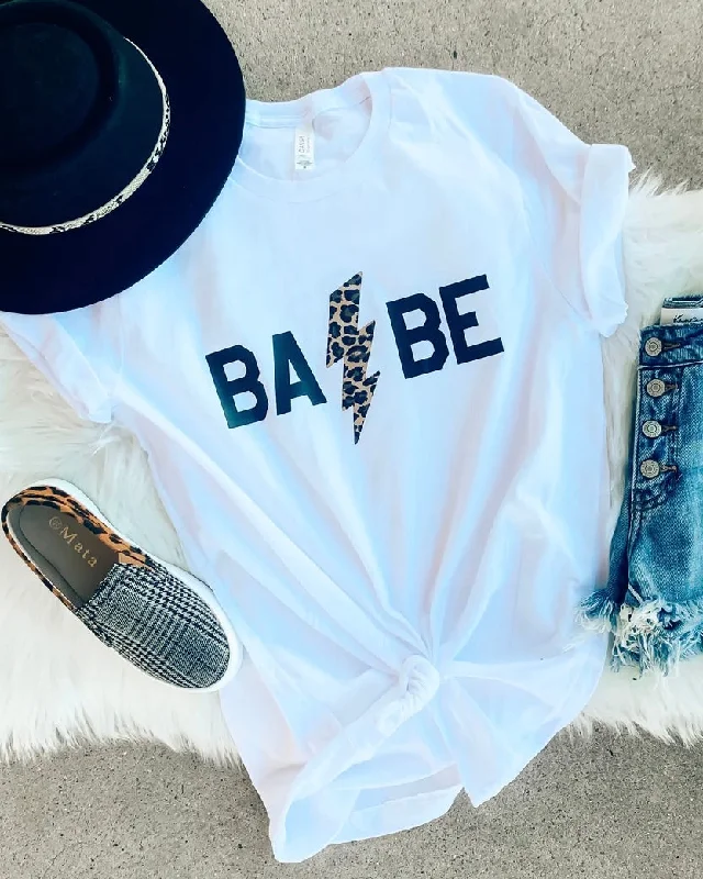 Women's T - shirt with a high - low hemBABE Tee White
