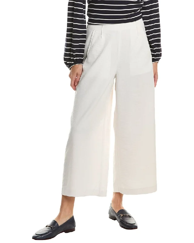 Flowy wide leg maxi pants for women in a beachy and romantic styleBCBG New York Wide Leg Cropped Pant