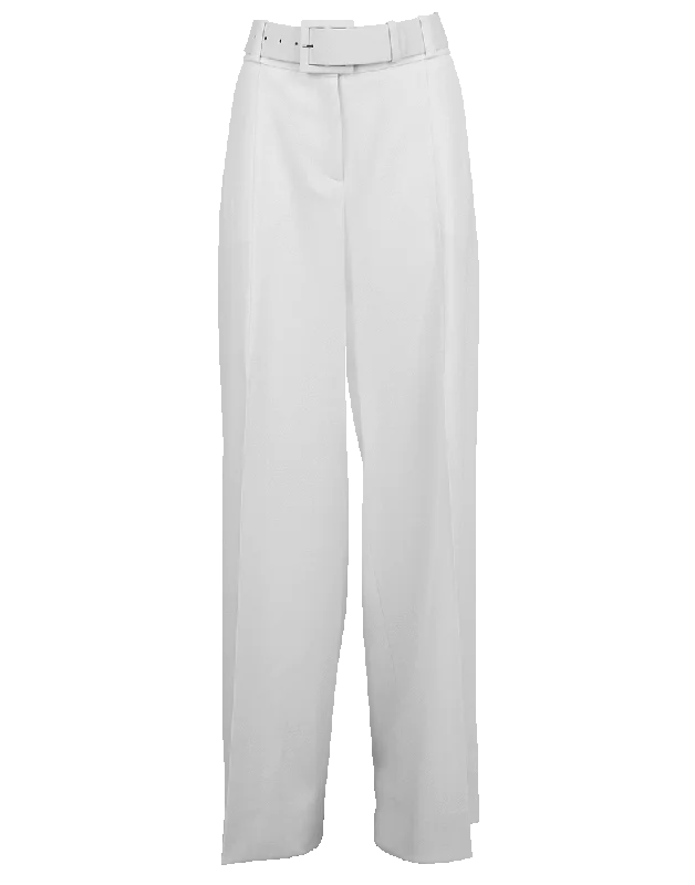 Solid color palazzo pants for women in bright huesBelted Wide Leg Pant