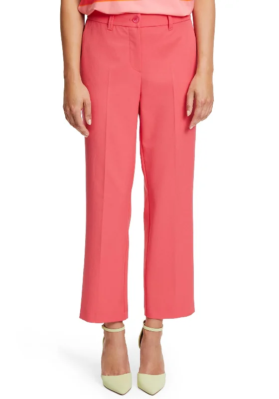 Linen blend wide leg jeans for women in a breezy and natural styleBetty Barclay Relaxed Fit Cropped Trousers, Coral