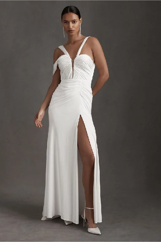 Applique - adorned mermaid wedding dressBHLDN Rish Cleo Gown