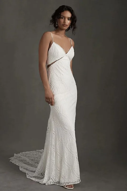 Dark - colored wedding dress for a mysterious brideBHLDN Rish Flora Gown