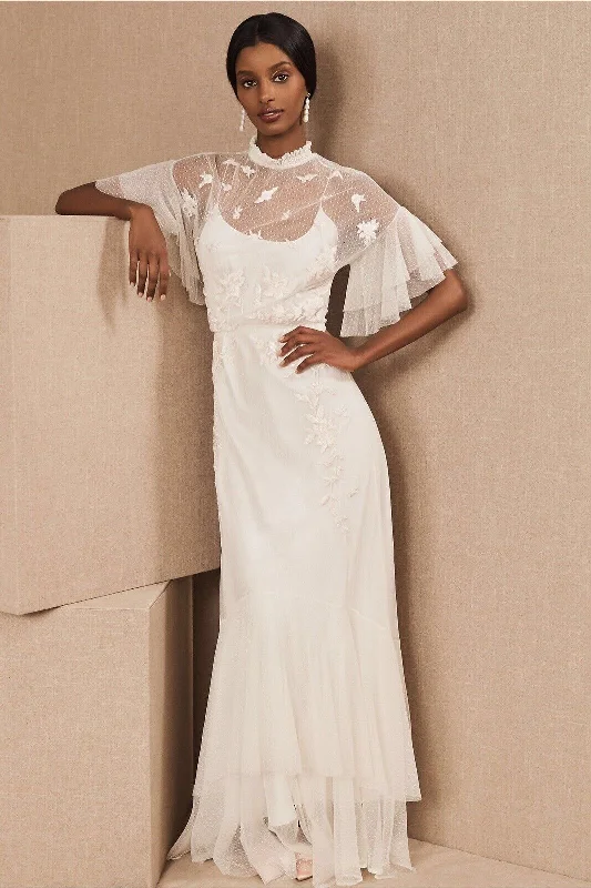 Crochet - detail bohemian wedding dressBHLDN Sachin + Babi Avila Gown