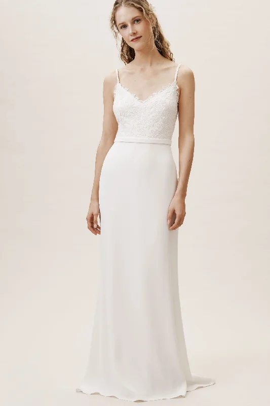 Backless sweetheart neckline wedding dressBHLDN Tadashi Shoji Brett Gown
