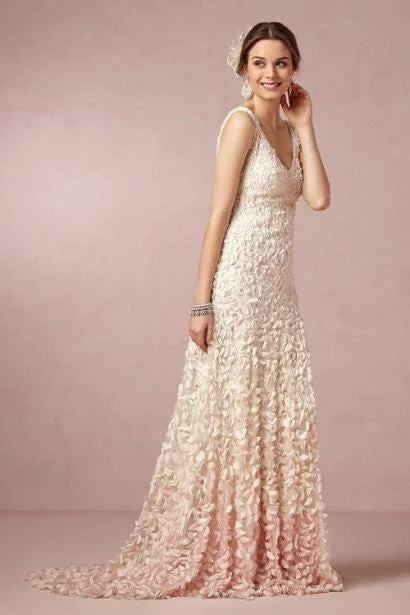 Contemporary geometric - print wedding dressBHLDN Theia Emma Gown