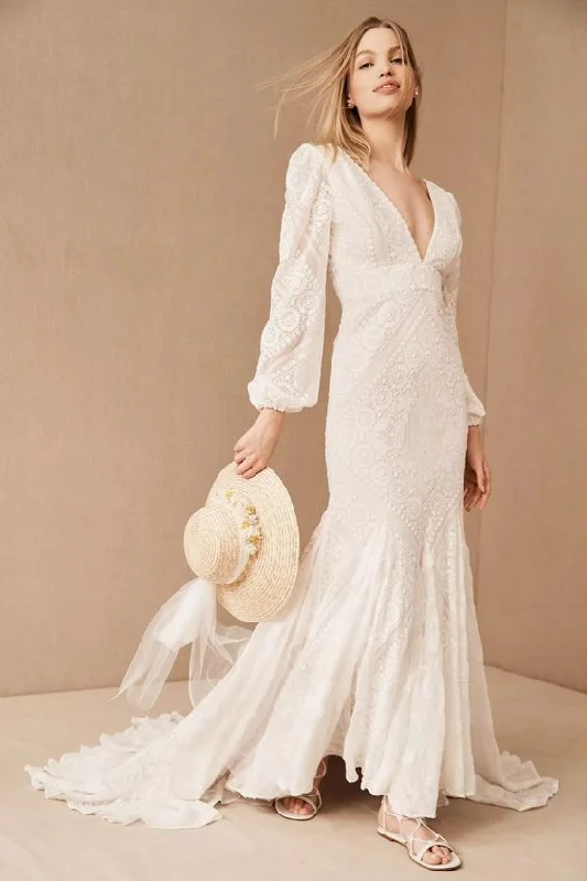 Engagement - party - worthy short wedding dressBHLDN Vale Gown